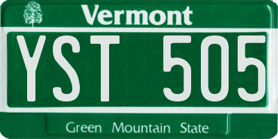 VT license plate YST505