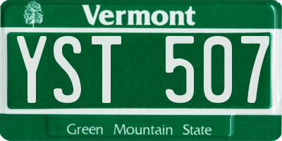 VT license plate YST507