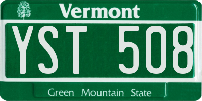 VT license plate YST508