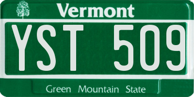 VT license plate YST509