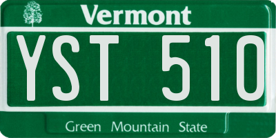 VT license plate YST510