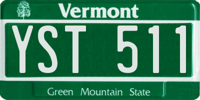 VT license plate YST511