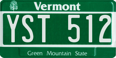 VT license plate YST512