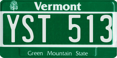 VT license plate YST513