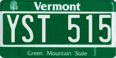 VT license plate YST515