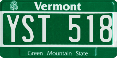 VT license plate YST518