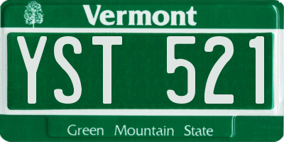 VT license plate YST521