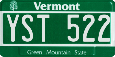 VT license plate YST522
