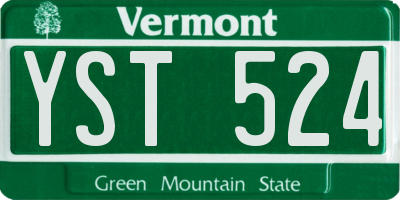 VT license plate YST524