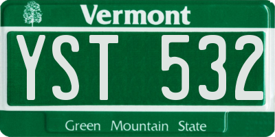 VT license plate YST532