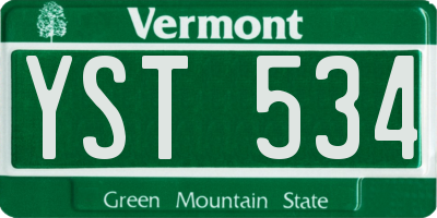 VT license plate YST534