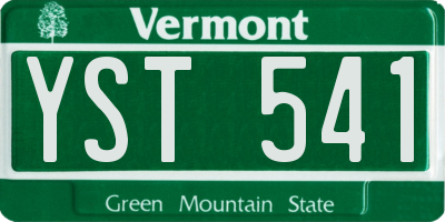 VT license plate YST541