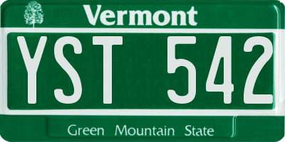 VT license plate YST542