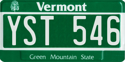 VT license plate YST546