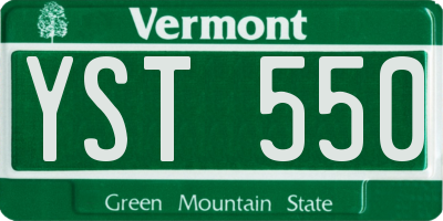 VT license plate YST550
