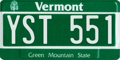 VT license plate YST551