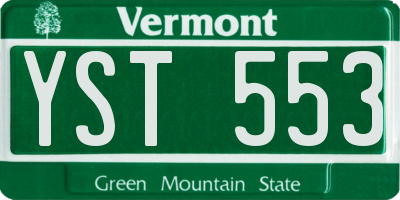 VT license plate YST553