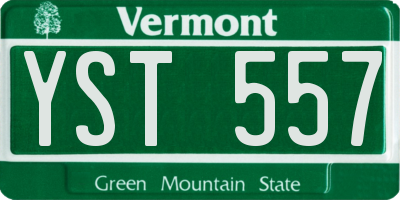 VT license plate YST557