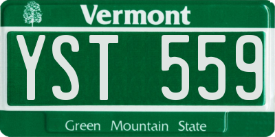 VT license plate YST559