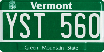 VT license plate YST560