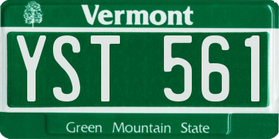 VT license plate YST561