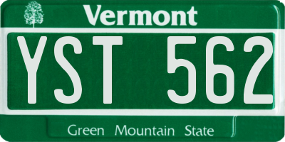 VT license plate YST562