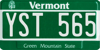 VT license plate YST565