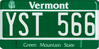 VT license plate YST566