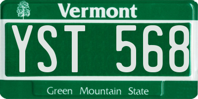 VT license plate YST568