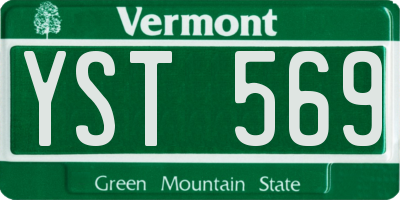 VT license plate YST569