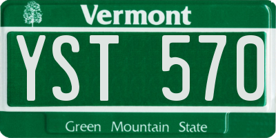 VT license plate YST570