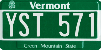 VT license plate YST571