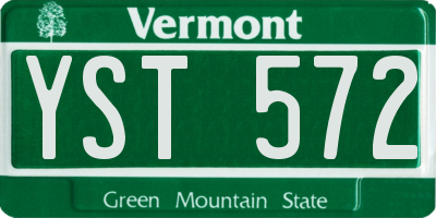 VT license plate YST572