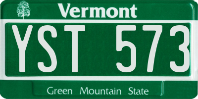 VT license plate YST573