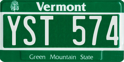 VT license plate YST574