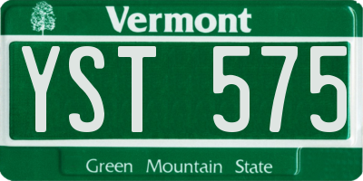 VT license plate YST575