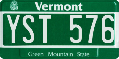 VT license plate YST576