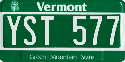 VT license plate YST577