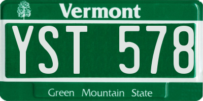 VT license plate YST578