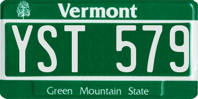VT license plate YST579