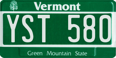 VT license plate YST580