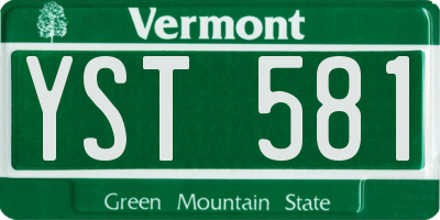 VT license plate YST581