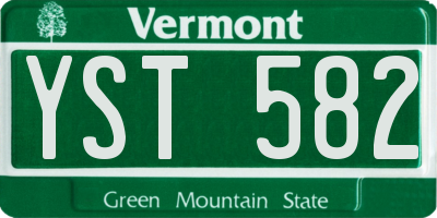 VT license plate YST582