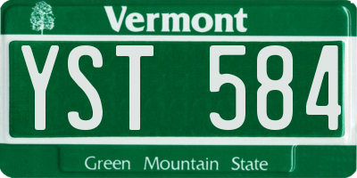 VT license plate YST584