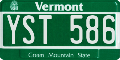 VT license plate YST586