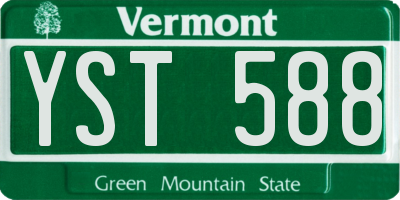 VT license plate YST588