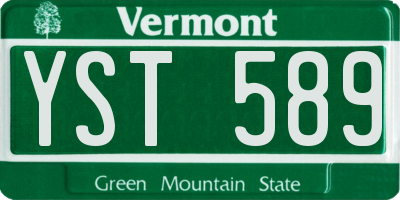 VT license plate YST589