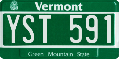 VT license plate YST591