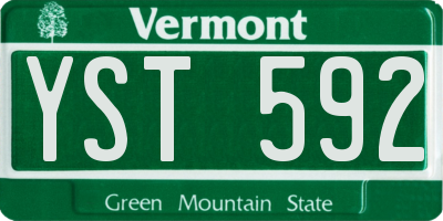 VT license plate YST592