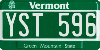 VT license plate YST596